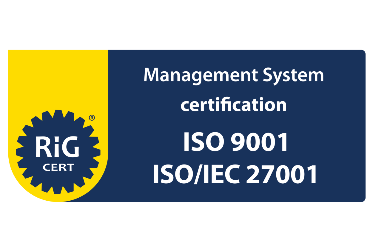 RIGCERT Management System certification · ISO 9001 and ISO/IEC 27001